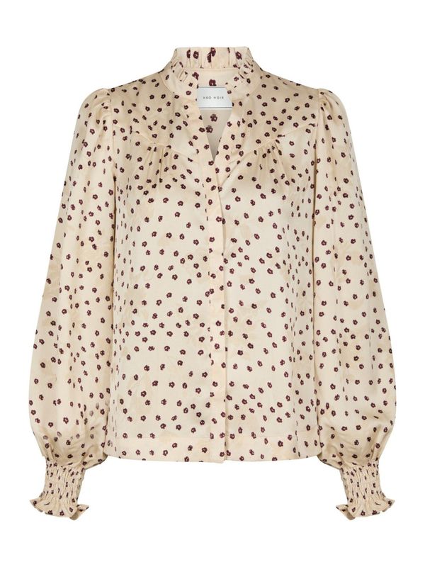 Astrida Flower Jacquard Blouse Creme 