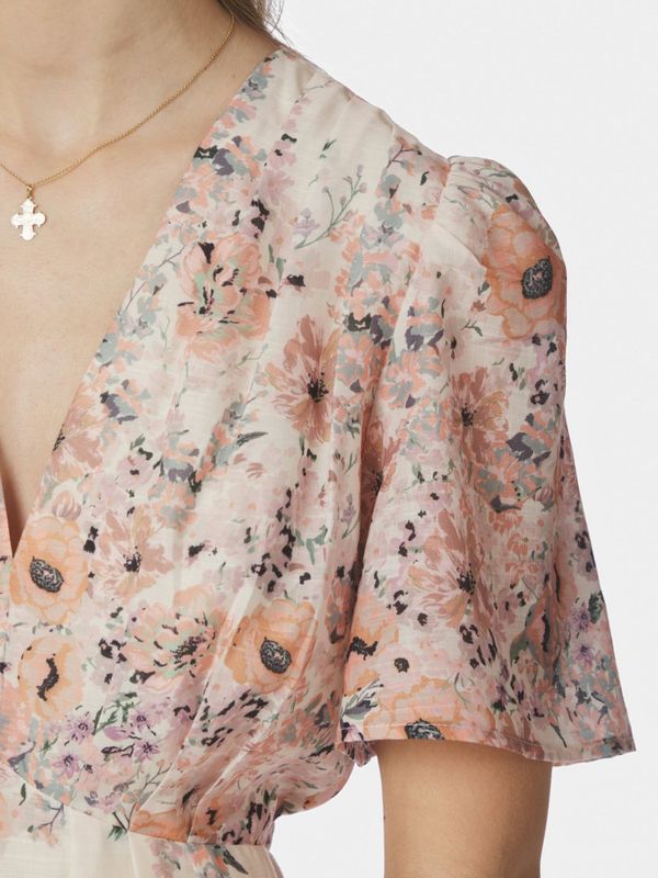 Serna Flower Print Dress Burned Powder 