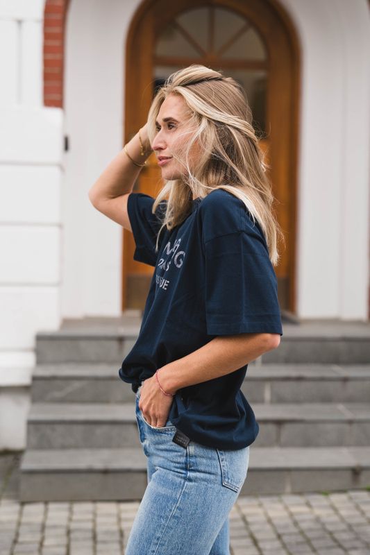 Cade Tee Melrose Stencil Navy 