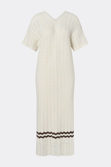 Hovedbilde Kira Knitted Fringe Midi Dress White 