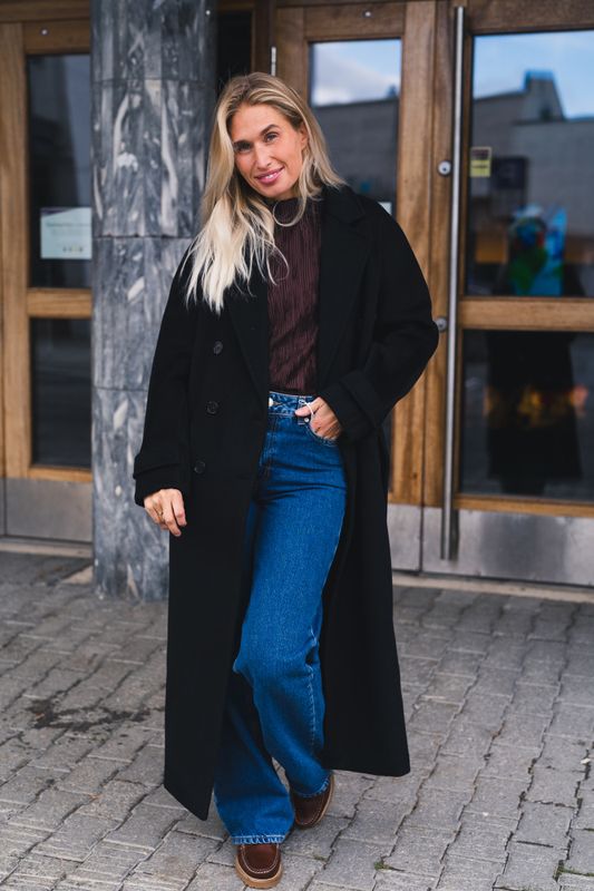 Double Breasted Coat Black 