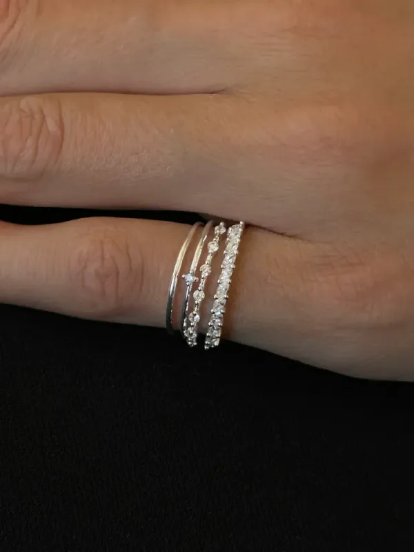 Marquise Stacker Ring Silver