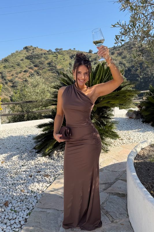Andreaic Maxi Dress Dark Brown 