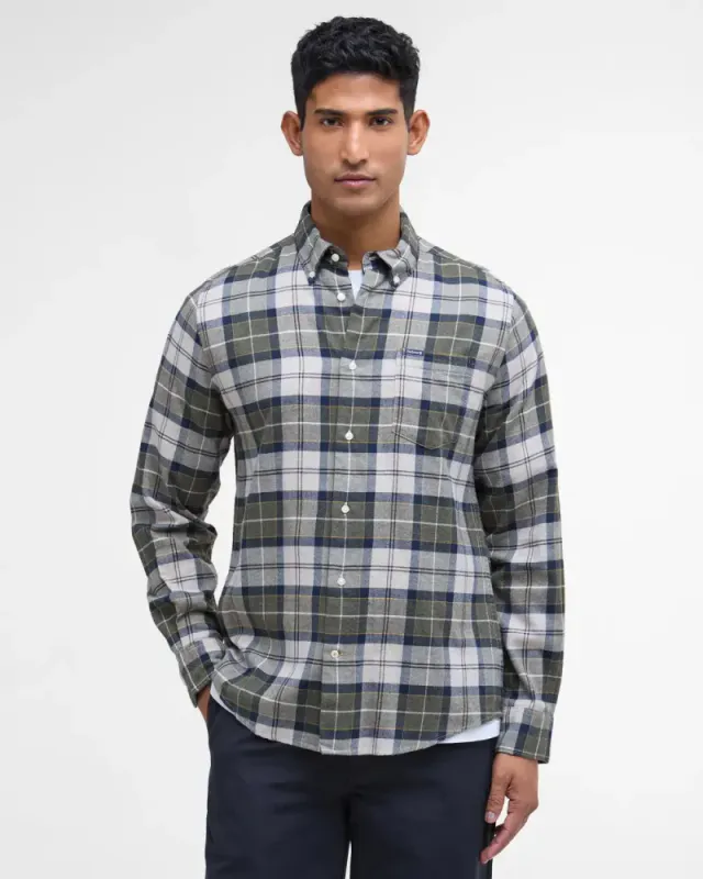 Fortrose Tailored Tartan Shirt Forest Mist Tartan 