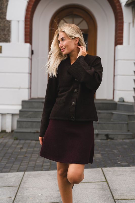 Pixie Knit Cardigan Dark Brown 