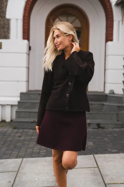 Hovedbilde Pixie Knit Cardigan Dark Brown 