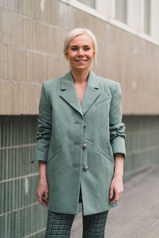 Cotton Suiting Oversized Blazer Green Bay