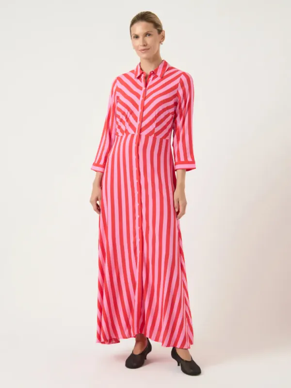 Savanna Long Shirt Dress Cyclamen Bittersweet 