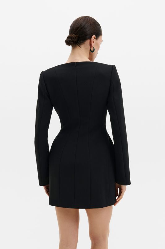 Ninni Cut-Out Shoulder Hourglass Mini Dress Black 